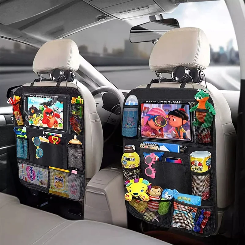 Tablet Accessories Bag - Car Backseat Organizer with Touch Screen