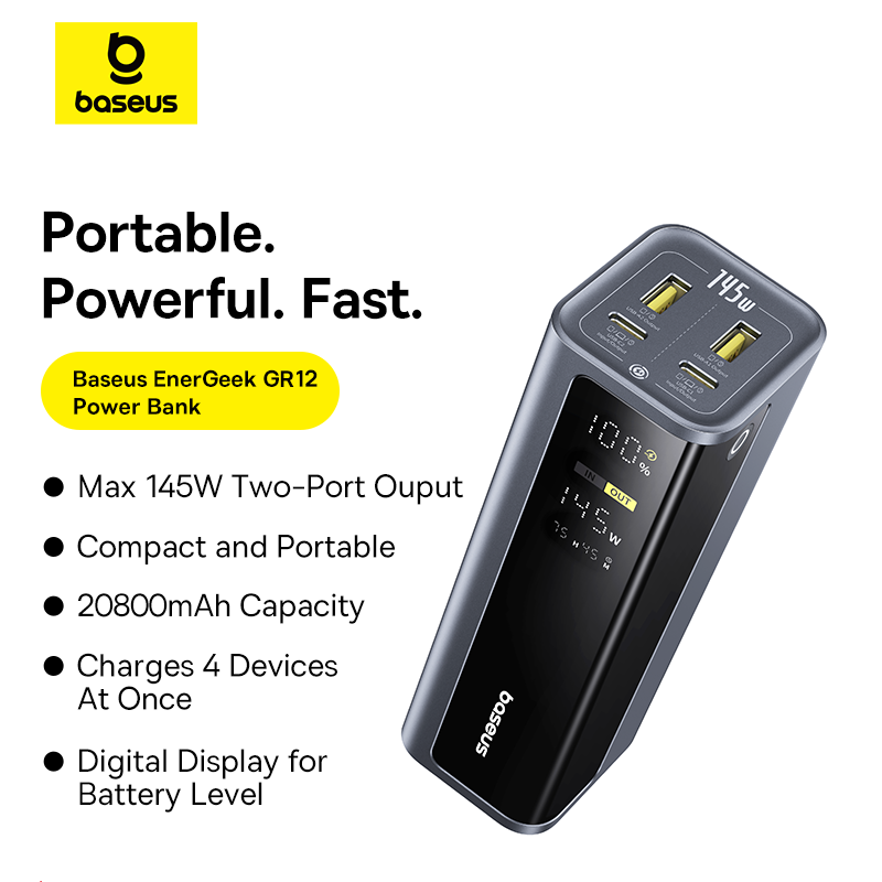 Accessories For Android Tablet - Baseus EnerGeek 145W Power Bank 20800mAh