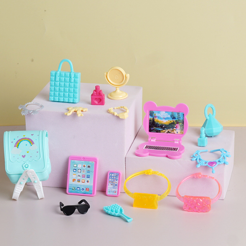 Tablet Accessories Set - 17pcs Set Funny Dollhouse Accessories Mini