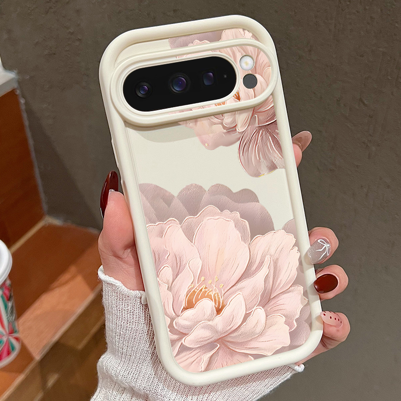 Google Pixel 8A - Pink Flowers Patterned Soft TPU Phone