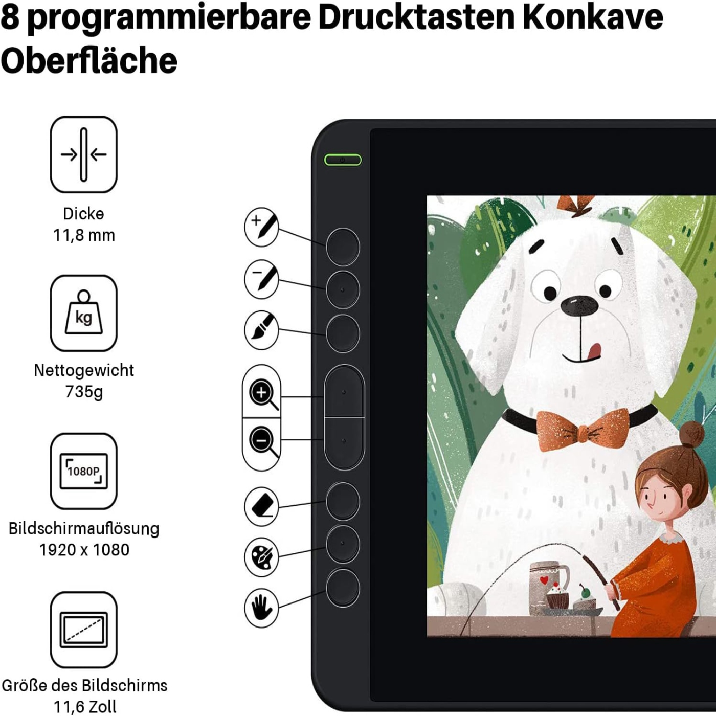 HUION Kamvas 12 11.6 Inches Dr - огляд і ціна Graphic Tablet Accessories
