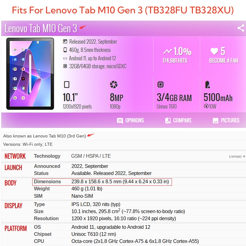 For Lenovo Tab M10 3rd Gen 10. - огляд і ціна Tablet Accessories Case
